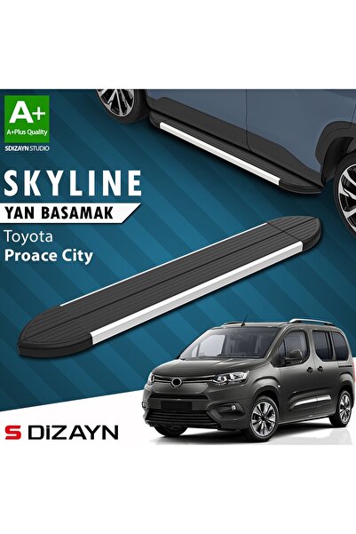 1_org_zoom-14340.jpg S-Dizayn Toyota Proace City Kısa Şase Skyline Aluminyum Yan Basamak 203 Cm 2018 Üzeri A+ Kalite - Görsel 1