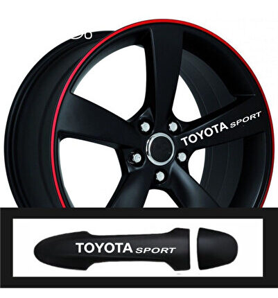 Toyota Proace City İçin Uyumlu Aksesuar Oto Kapı Kolu/Jant Sticker 10 Adet 10*1,5 Cm