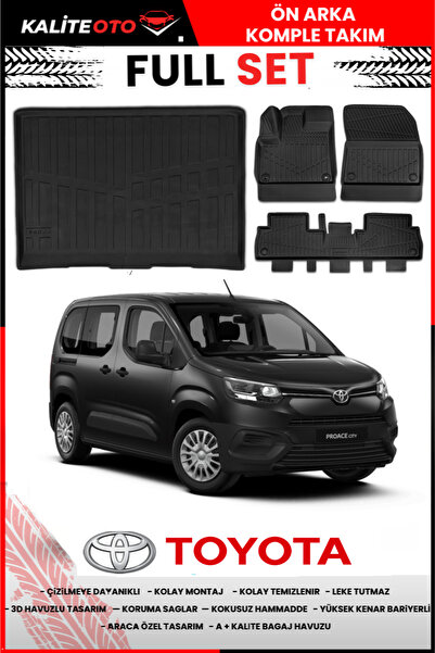 1_org_zoom-14395.jpg Toyota Proace City 2025 Model Seperatörlü Bagaj Havuzu+Paspas Takımı Full Set - Görsel 1
