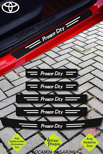 1_org_zoom-14709.jpg Toyota Proace City Araç Kapı Bagaj Eşiği Koruma Seti Çizilme Engelleyici Karbon Folyo Proace City Ya - Görsel 1