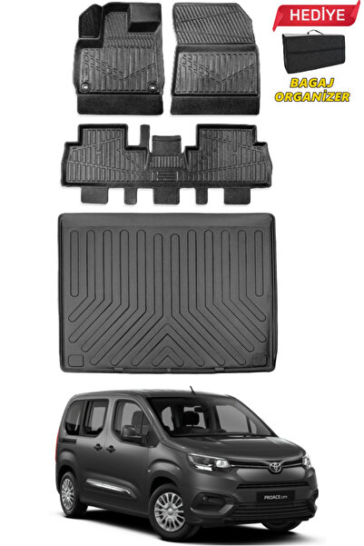 1_org_zoom-14730.jpg Toyota Proace City 2021-2022-2023-2024-2025 Model Seperatörlü Bagaj Havuzu+Paspas Seti+Hediyeli - Görsel 1