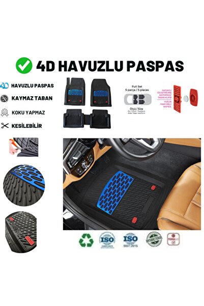 1_org_zoom-14753.jpg Toyota Proace City Uyumlu Derin Havuzlu Üniversal Pro Paspas Siyah - Mavi - Görsel 1
