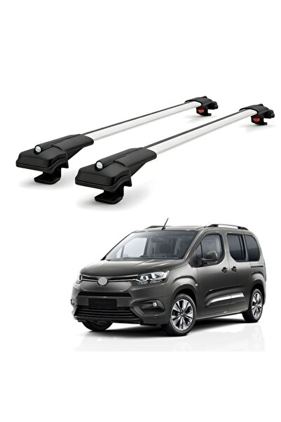 1_org_zoom-14820.jpg Toyota Proace City Camlı Van 2021-2022 için Ara Atkı , Araç Üstü Taşıma Tavan Barı - Gri (2 Adet) - Görsel 1