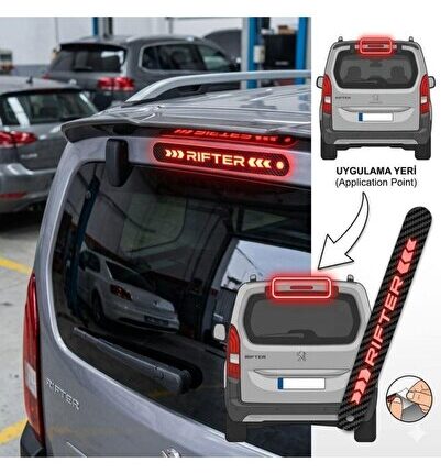Peugeot Rifter Karbon Arka Fren Stop Lambası Sticker