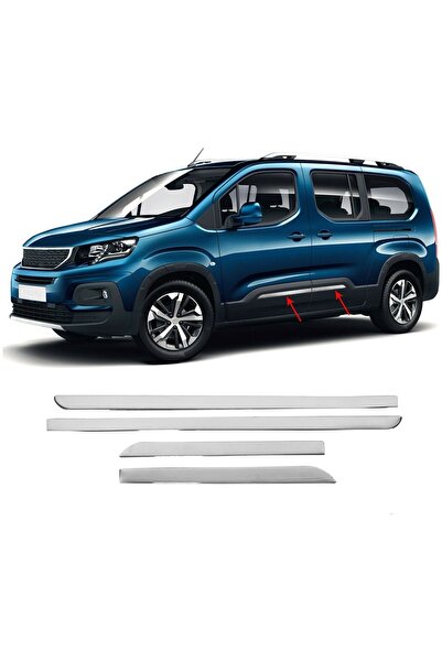 1_org_zoom-14939.jpg Peugeot Rifter Uyumlu Krom Yan Kapı Çıtası 4 Parça 2019 Ve Üzeri Paslanmaz Çelik - Görsel 1