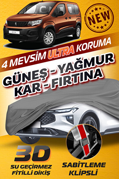 1_org_zoom-15083.jpg Peugeot Rifter - KLİPSLİ 4 MEVSİM Araba brandası - oto çadır örtü - Görsel 1