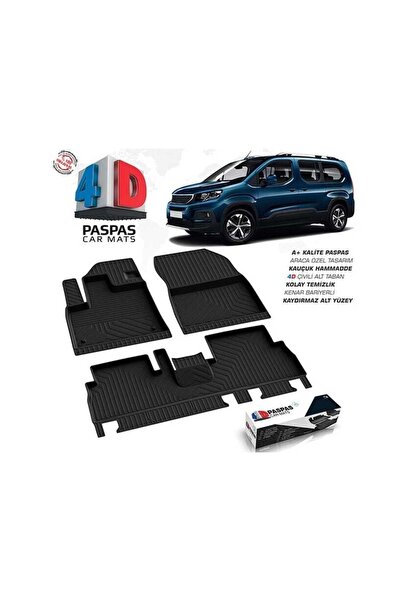 1_org_zoom-15187.jpg Uyumlu Peugeot Rifter Omsa 4d Havuzlu Kauçuk Paspas 2019 Ve Üstü Siyah - Görsel 1