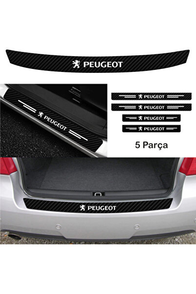 1_org_zoom-15625.jpg Peugeot Rifter İçin Uyumlu Aksesuar Oto Bağaj Ve Kapı Eşiği Sticker Set Karbon - Görsel 1