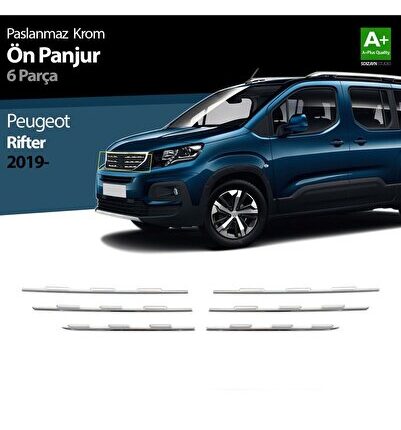 Peugeot Rifter Uyumlu Krom Ön Panjur 6 Parça. 2019 Ve Üzeri