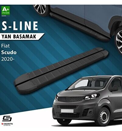 S-Dizayn Fiat Scudo 3 Uzun Şase S-Line Siyah Yan Basamak 243 Cm 2020 Üzeri A+ Kalite