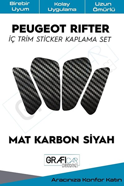 1_org_zoom-16042.jpg Mat Karbon Siyah Peugeot Rifter İç Trim Kaplama Sticker Set - Görsel 1