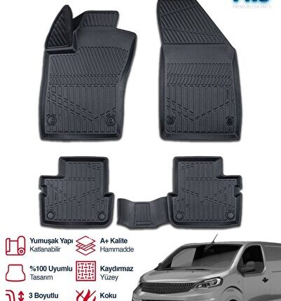 S-Dizayn Fiat Scudo 3D Pro Havuzlu Paspas 2022 Üzeri A+ Kalite
