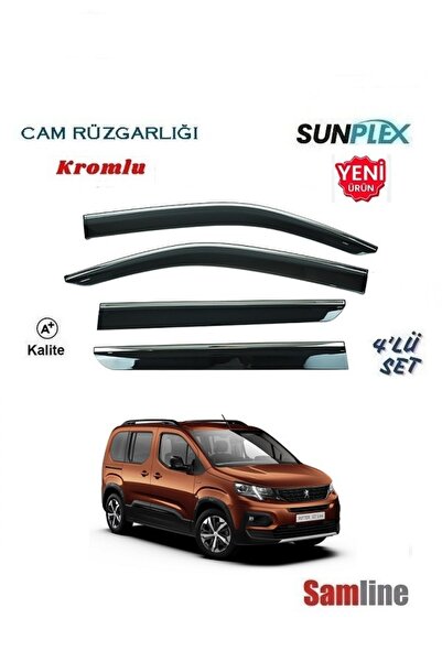 1_org_zoom-16303.jpg Peugeot Rifter Kromlu Cam Rüzgarlığı (2018-2023) 4'lü Set - Görsel 1