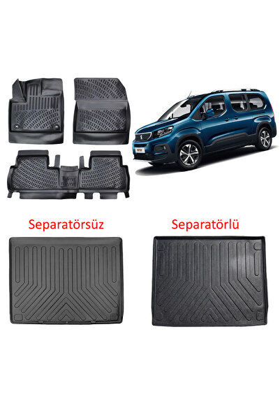1_org_zoom-16373.jpg Peugeot Rifter 2019+ 3D Havuzlu Paspas ve Bagaj Havuzu Siyah - Görsel 1