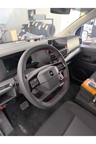1_org_zoom-17070.jpg Opel Vivaro Ve Combo Için Dikişli Direksiyon Siyah Deri Kırmızı Dikişli - Görsel 1