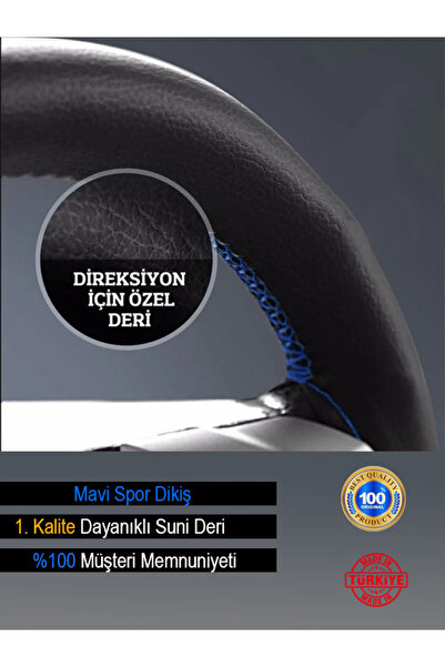 1_org_zoom-17790.jpg Opel Vivaro ÖZEL süper deri Direksiyon Kılıfı, Dikmeli Mavi Spor Dikişli - Görsel 1