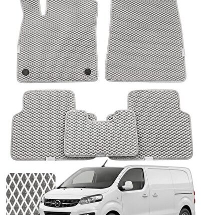 Opel Vivaro 2019 ve sonrası Özelleştirilebilir Premium Eva Oto Paspas Seti - Gri