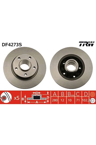 1_org_zoom-18706.jpg DF4273S - ARKA FREN AYNASI RENAULT TRAFIC II 01 06 OPEL VİVARO 01 06 280×12x5DELİK - Görsel 1