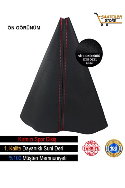 1_org_zoom-18844.jpg Opel Vivaro (2004-2009) Uyumlu Siyah Deri Özel Tasarım Kırmızı Spor Dikiş Vites Körüğü - Görsel 1