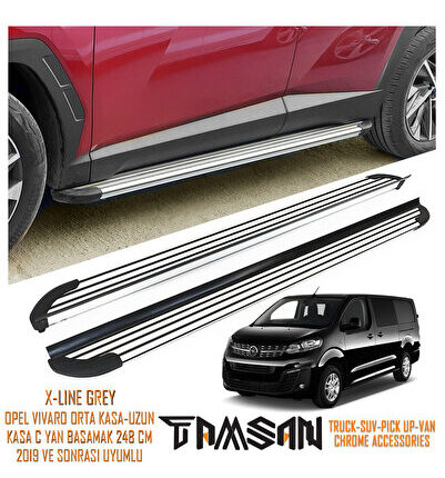 OPEL VIVARO ORTA KASA-UZUN KASA C X-LINE MODEL YAN BASAMAK GRI 248 CM 2019 VE SONRASI UYUMLU