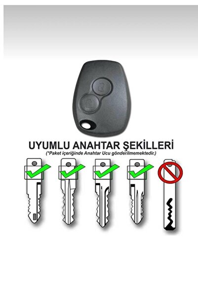 1_org_zoom-19675.jpg Renault Trafic Master Kangoo Dacia Kumanda Kabı 2 Buton Araba Anahtarı Oto Anahtar - Görsel 1