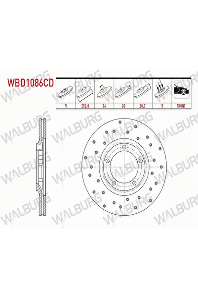 1_org_zoom-21838.jpg HYUNDAI H100 2.5 D 1993-2004 FREN DİSKİ ÖN HAVALI KAPLAMALI DELİKLİ 58129-44010 - Görsel 1