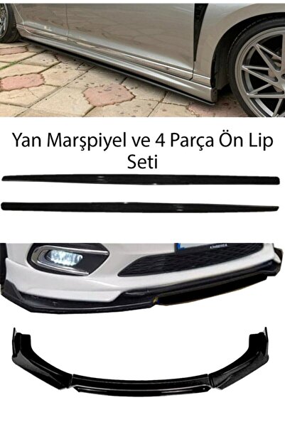 1_org_zoom-22409.jpg Hyundai H100 F30 Düz Yan Marşpiyel Eki 4 Parça Ön Ek Piano Black Set - Görsel 1