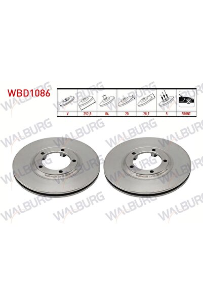 1_org_zoom-22568.jpg Hyundai H100 2.5 D 1993-2004 I Ön HAVALI 5 BJN 252,8X20X84X28,7 Fren Diski - Görsel 1