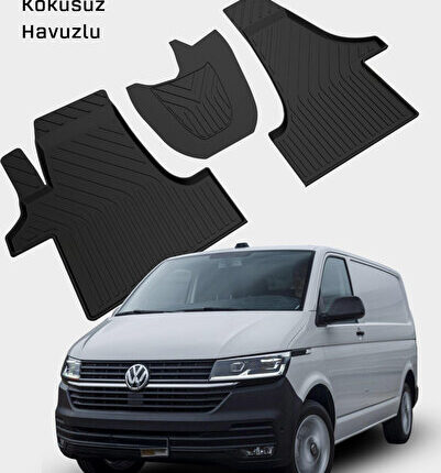 Volkswagen Transporter T5 T6 T7 Caravelle 2003 2024 Uyumlu Paspas Araca Özel 4D Havuzlu Oto Paspas