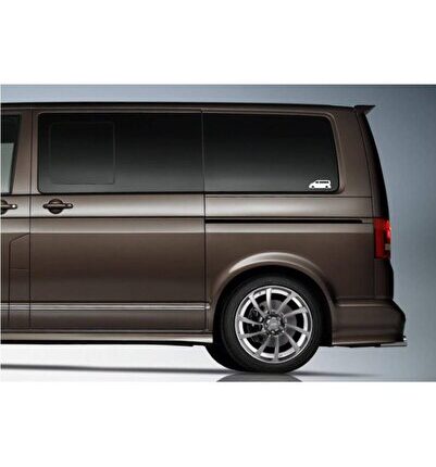 Volkswagen Transporter Camlı Araç, Araba, Oto, Motorsiklet, Kask, Laptop, Cam Sticker 18x6 Cm 2 Adet