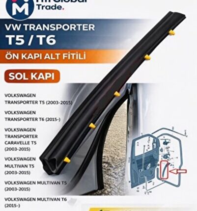 VW Transporter T5 T6 Ön Kapı Alt Fitili Sol 7H0837565A Kapı Fitili Kapı Lastiği
