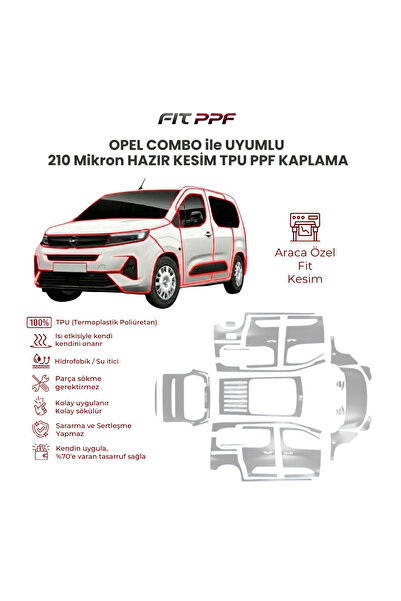 1_org_zoom-23996.jpg Opel Combo ile uyumlu 210 mikron tam gövde hazır kesim TPU PPF kaplama - Görsel 1
