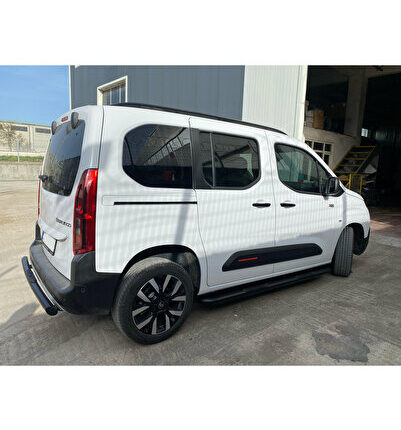 OPEL COMBO 2019+ KROM SACLI YAN BASAMAK + ÇİFTLİ BIYIK + ARKA KORUMA | 3 LÜ SET SİYAH