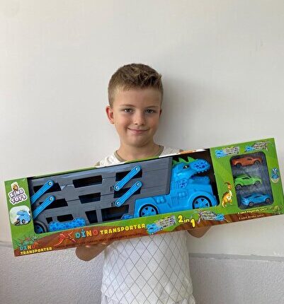 Toys 3 Katlı 3 Arabalı Tır Garaj Otopark Yarış Pisti Eğitici Oyun Seti Dinazor transporter tır