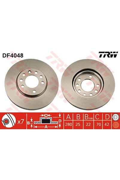 1_org_zoom-24893.jpg Df4048 Fren Diski Ön Astra G 98- Astra H 04- Corsa C 00- Combo 04- Zafira A 99- Zafira B 05- Mer - Görsel 1