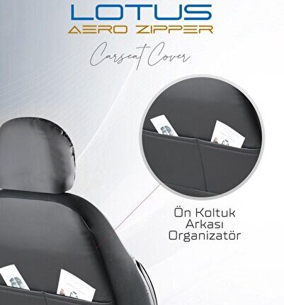 Opel Combo Life Yarı Deri Oto Koltuk Kılıfı Ön Arka Set Lotus Siyah Beyaz
