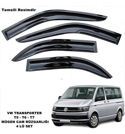 Vw Transporter T7 Mügen Cam Rüzgarlığı 4 Lü Set Cam Rüzgarlığı -