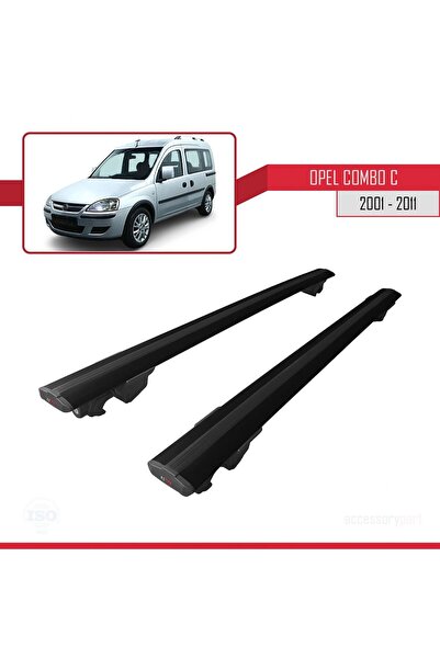 1_org_zoom-25319.jpg Opel Combo (C) 2001-2011 Arası ile uyumlu HOOK Model Anahtar Kilitli Ara Atkı Tavan Barı SİYAH - Görsel 1
