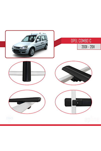 1_org_zoom-25359.jpg Opel Combo C 2001-2011 Arası ile Uyumlu BASIC Model Ara Atkı Tavan Barı Siyah 4 Adet - Görsel 1