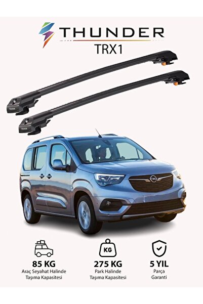 1_org_zoom-25421.jpg Opel Combo Life 2019-Sonrası TRX1 Carrier Kilitli Ara Atkı Taşıyıcı Tavan Barı Siyah - Görsel 1