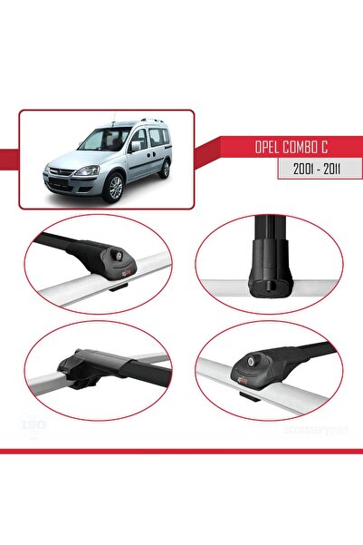 1_org_zoom-25496.jpg Opel Combo C 2001-2011 Arası ile Uyumlu ACE-1 Ara Atkı Tavan Barı Siyah 2 Adet - Görsel 1