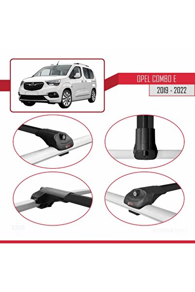 1_org_zoom-25500.jpg Opel Combo E 2019-2022 Arası ile Uyumlu ACE-1 Ara Atkı Tavan Barı Siyah 2 Adet - Görsel 1
