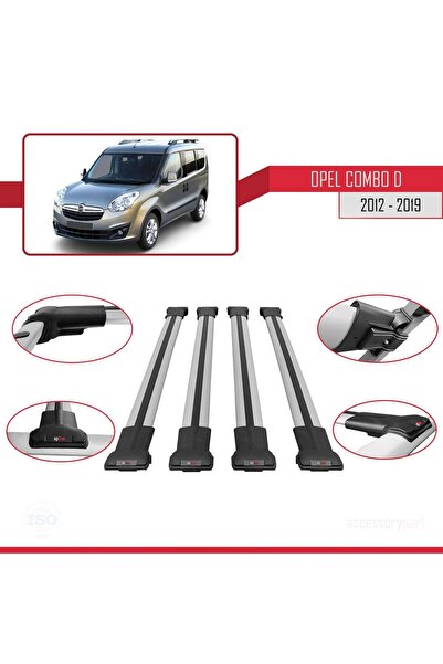 1_org_zoom-25605.jpg Opel Combo D 2012-2018 Arası ile Uyumlu FLY Model Ara Atkı Tavan Barı Gri 4 Adet - Görsel 1