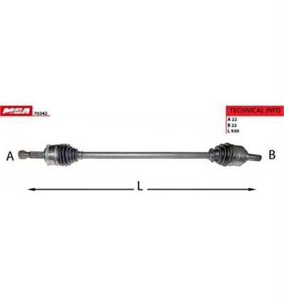 Aks Komple Sag ( Opel : Corsa C 1.4 1.7dtı / 1.3cdtı 16v 00 / Combo 1.4 1.6 1.7dı 01-- )-70342 70