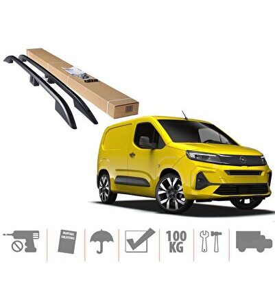 Opel Combo Maxi Van Üst Port Bagaj Tavan Çıtası Siyah 2019 Sonrası