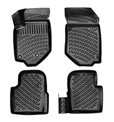 Opel Combo PANELVAN (2 Parça) 2001-2011 Uyumlu 3D Siyah Kokusuz Havuzlu Paspas Takımı