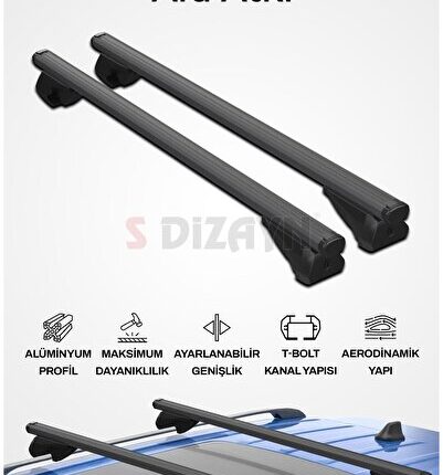 S-Dizayn Opel Combo E S-Bar Atlas V1 Ara Atkı Tavan Taşıyıcı Barı Siyah 140 Cm 2018 Üzeri A+ Kalite