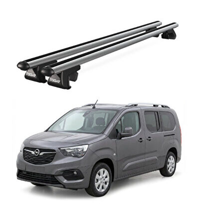 Venüs Opel Combo (2019 ve sonrası) Uyumlu Gri Ara Atkı Port Bagaj Tavan Barı