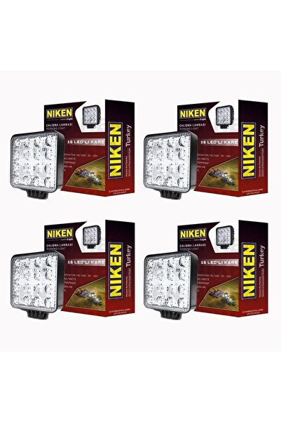 1_org_zoom-25983.jpg 16 Led Kare Off Road Sis Farı Çalışma Lambası 4 Adet 12-24v 27w - Görsel 1