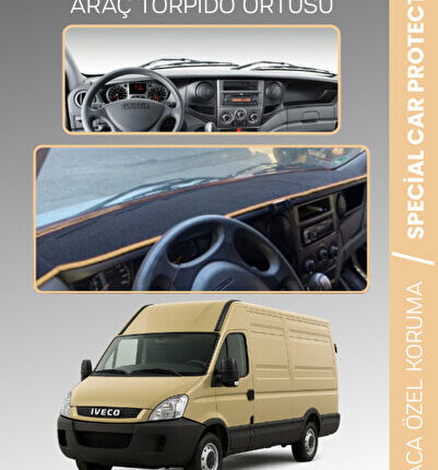 IVECO DAILY (2011-2014) Torpido Örtüsü Panel Torpido Koruma Araca Özel Tam Uyum Kaymaz Kolay Montaj